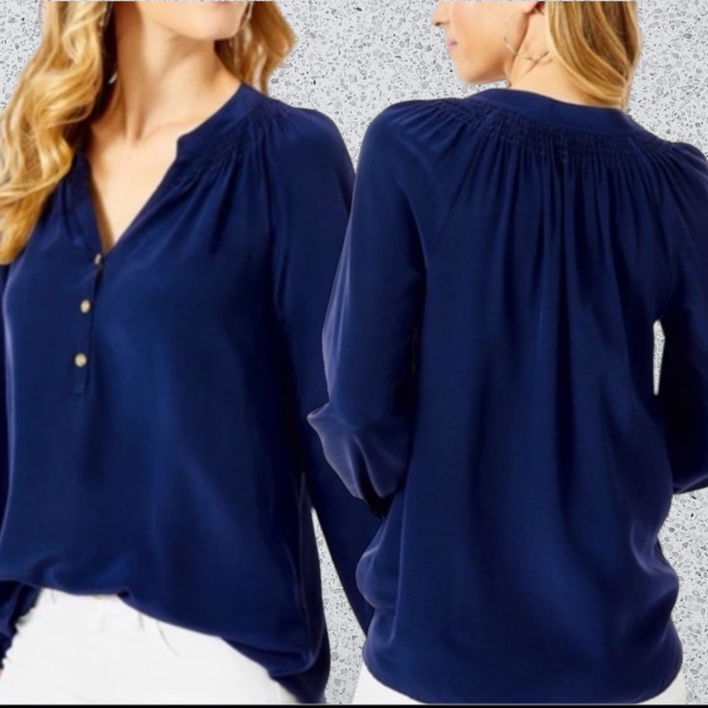 Lilly Pulitzer Navy Blue Blouse - Size S